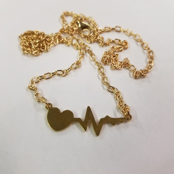 Affordable but not cheap gift Jewelry - Electrocardiogram Heart Gold Necklace Affordable but not cheap gift Jewelry - Electrocardiogram Heart Gold Necklace